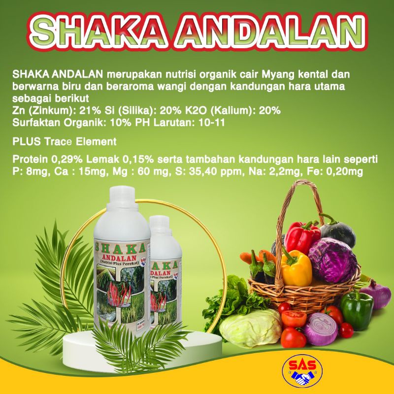 Shaka Andalan 500 ml Pupuk Daun Nutrisi Tanaman Termurah