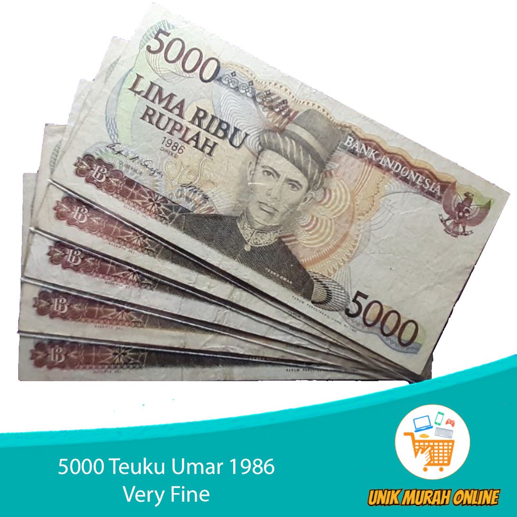UANG 5000 RUPIAH TAHUN 1986 seri Teuku Umar