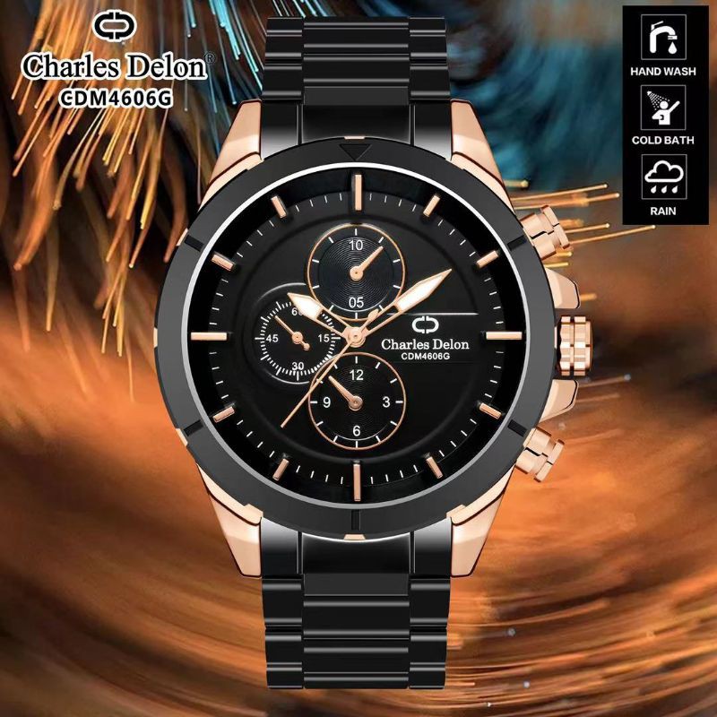 jam tangan Charles delon Rante cowok original waterproof by zellshop