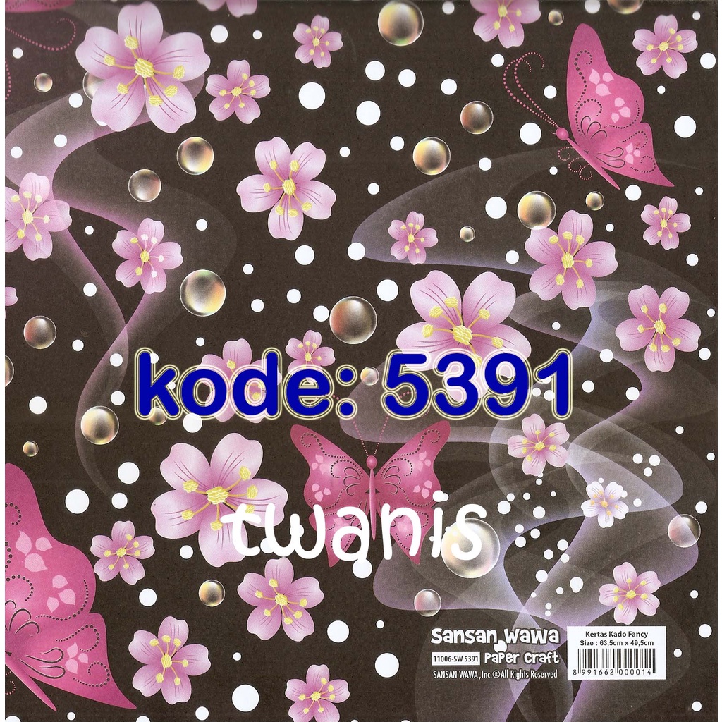 

KERTAS KADO SANWA BUNGKUS HADIAH MOTIF BUNGA KODE 5391 ISI 25 LEMBAR BISA CAMPUR MOTIF LAIN MINIMAL 5 LEMBAR PER MOTIF