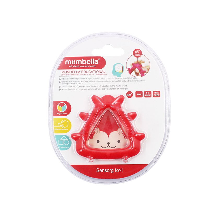 Mombella Educational Geometry Sensory Teether Toy Set Mainan Gigitan Bayi - Hedgehog