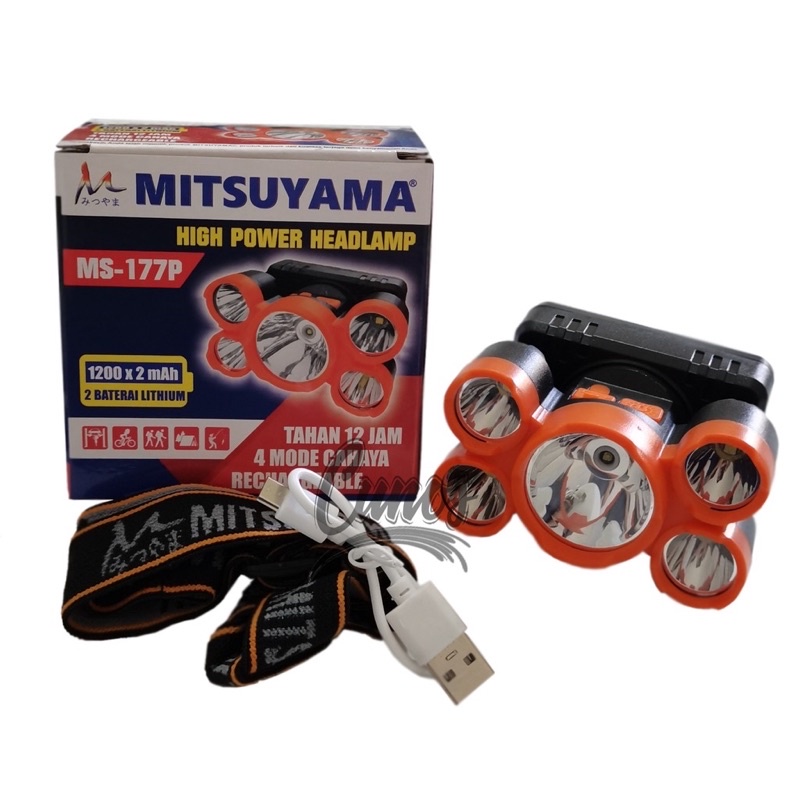 Senter Kepala MITSUYAMA MS-177P - Senter kepala MS 177 P - Senter kepala 4 mode High Power HeadLamp