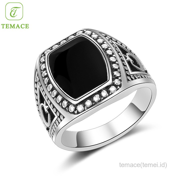 Lambang Turki Tangan Dihiasi Muslim Islam Gaya Retro Cincin