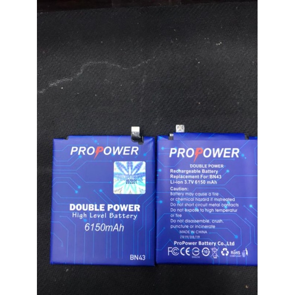 Baterai Double power pro power Xiaomi Redmi note 4x Bn43