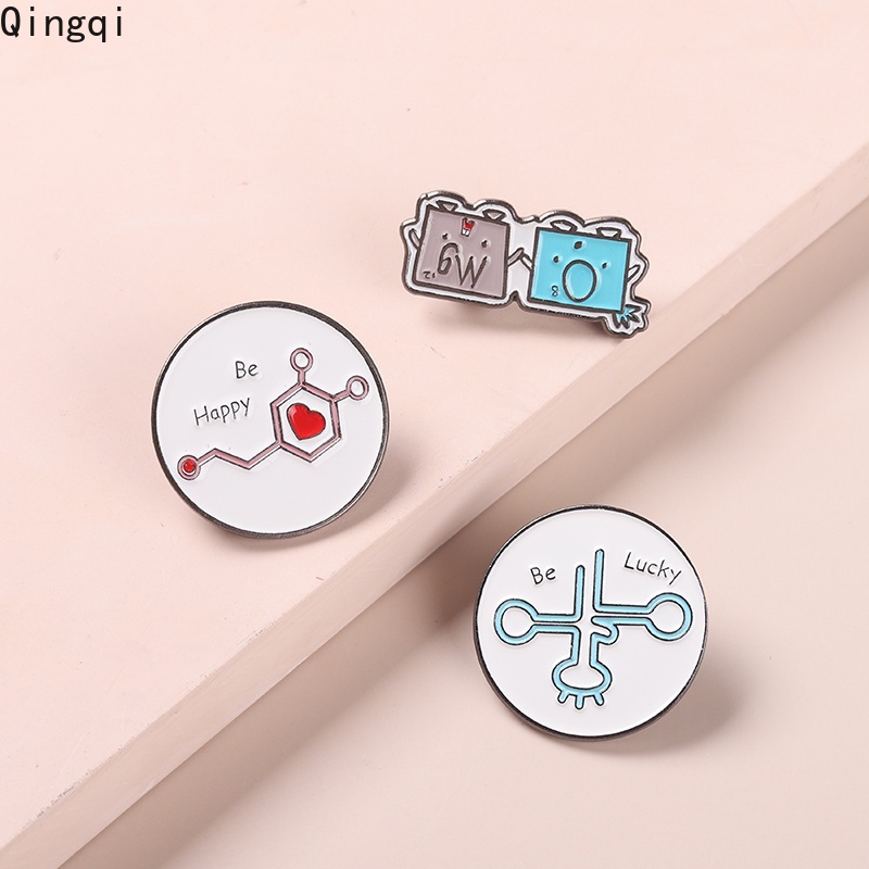 Bros Pin Enamel Bentuk Molekul Kimia OMG Keberuntungan Untuk Hadiah Perhiasan