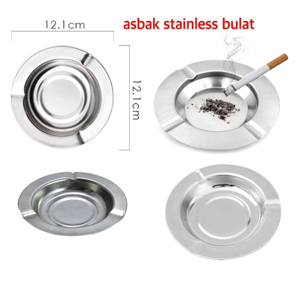 VIBOX ASBAK ROKOK STAINLESS STEEL / ASBAK SENG BULAT TEMPAT ASBAK ROKOK / MANGKOK ASB