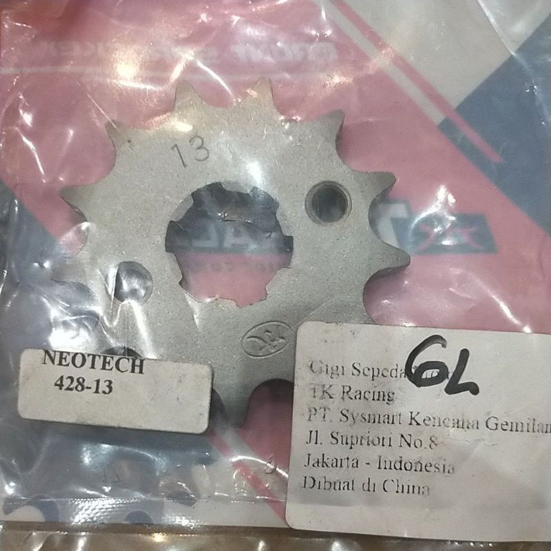 SSS GEAR GER DEPAN 428 520 JUPITER VIXION R15 MEGAPRO GL CB150R SUPRA SATRIA FU SMASH SHOGUN GIR FRONT SPROCKET-TK 428x13GL100neotec