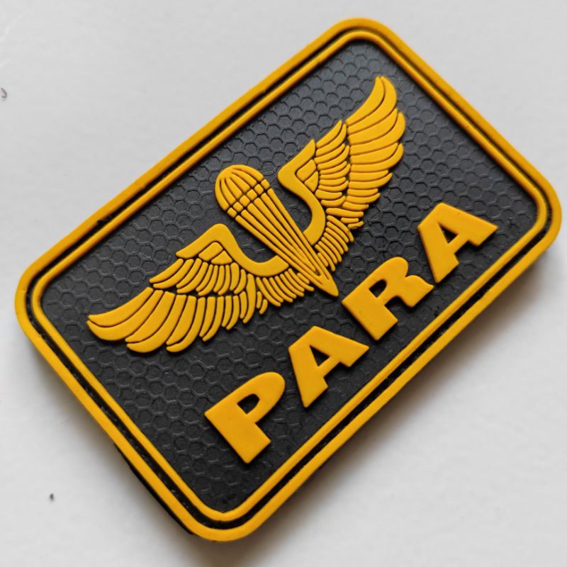 patch rubber logo WINGS PARA lis kuning/rubber patch tni/tempelan emblem karet velcro