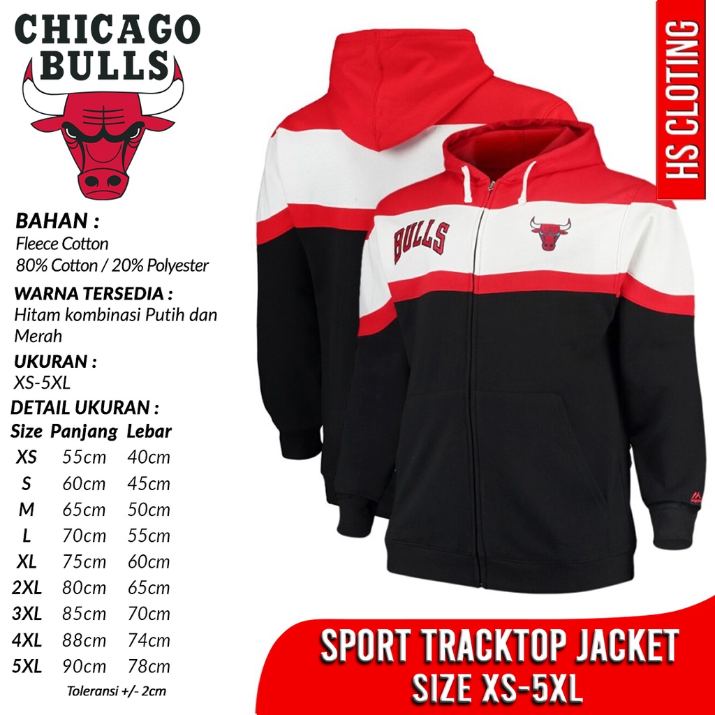 Jaket XS-5XL CHICAGO BULLS NBA Basketball Eastern Conference Team Hoodie Jumper Bahan Katun Fleece H