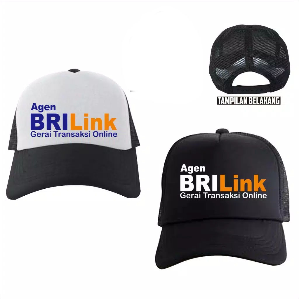 topi agen brilink / topi casual keren / trucker hat / topi jaring bank bri