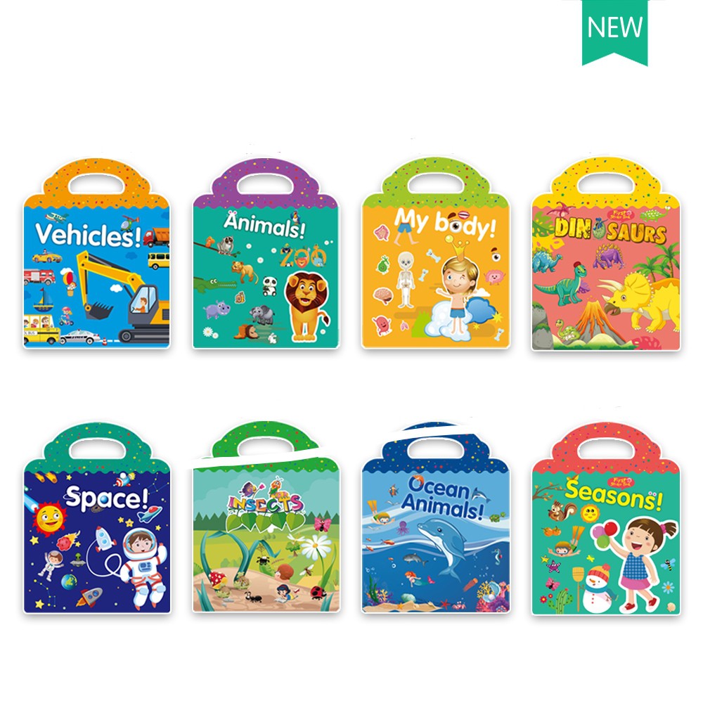 

sticker book reuseable buku sticker anak bisa ditempel berulang kali buku keterampilan kreativitas anak