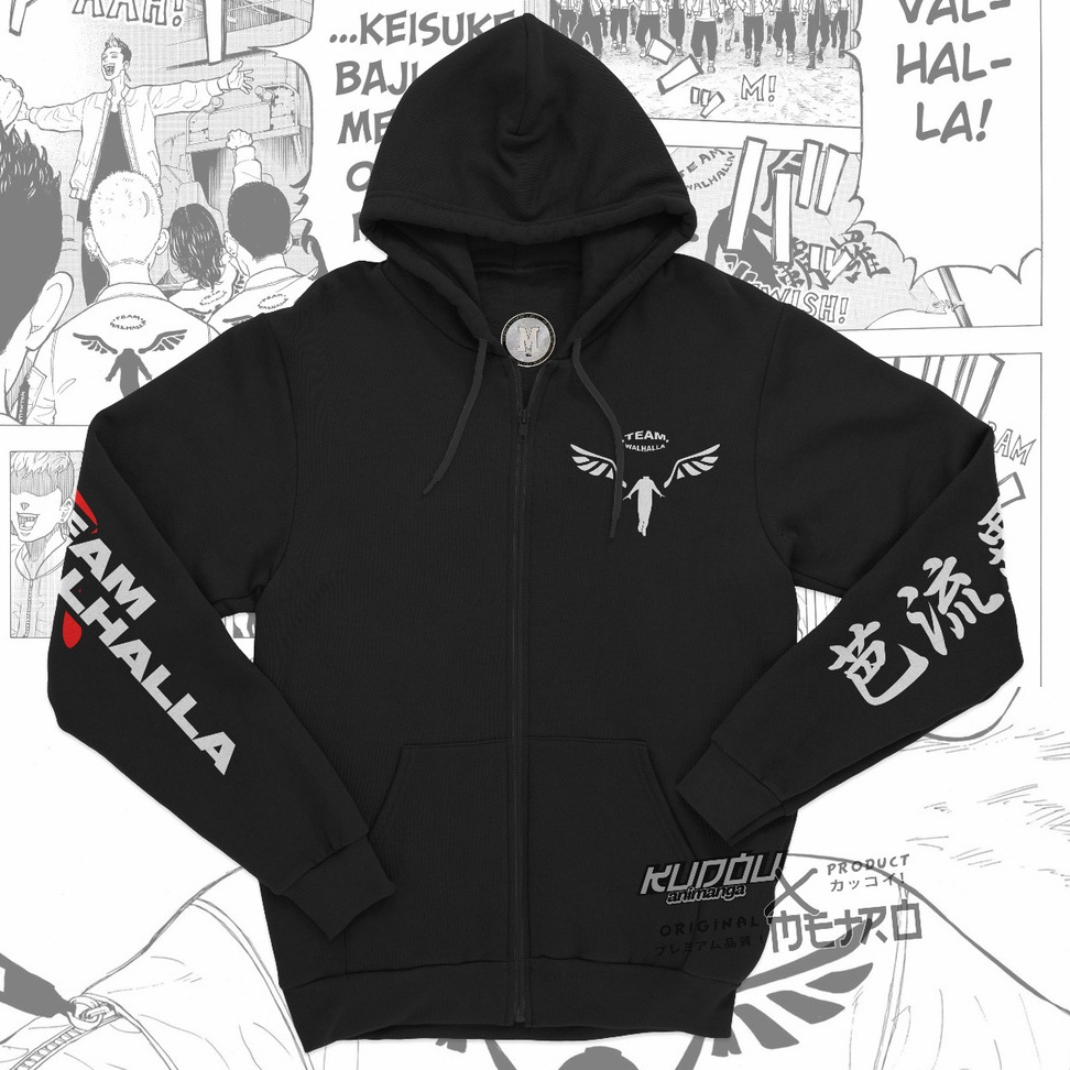 TOKYO REVENGERS VALHALLA ANIME HOODIE JAKET SWEATER TOKYO WALHALLA MANJI GANG MANJI MIKEY DRAKEN