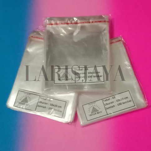 

SEDANG DISKON!!! Plastik OPP 10 x 10 cm Seal/Lem isi 1000 Lembar