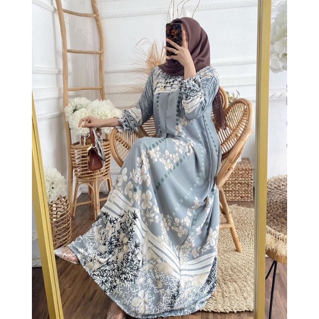 Gamis Maxmara Anggrek M/L/XL/XXL/JUMBO Dress Pesta Syar'i Raya Lebaran Tali Serut Cantik Elegan