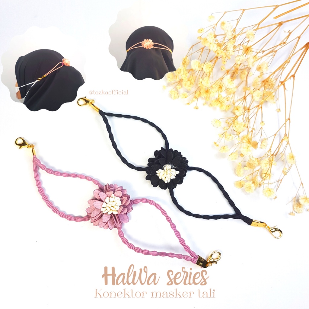 Halwa series I Konektor tali curly I Strap mask dewasa anak