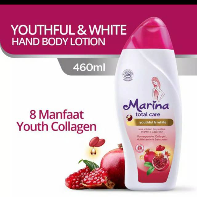 Marina Total care youthful , Natural Honey Hijab fresh hand and body lotion 460 ml