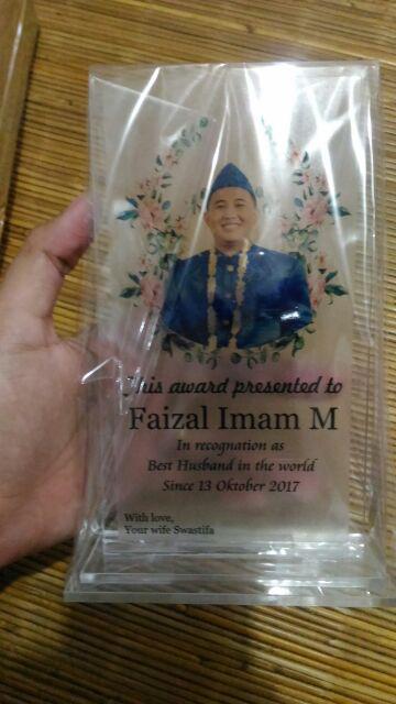 Plakat 10x18cm(4mm) Bentuk Kotak Single /akrilik/wisuda/wedding/souvenir/ultah/kadounik/murah/bagus