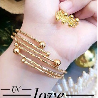 Xuping Set Gelang Cincin Gold 68224