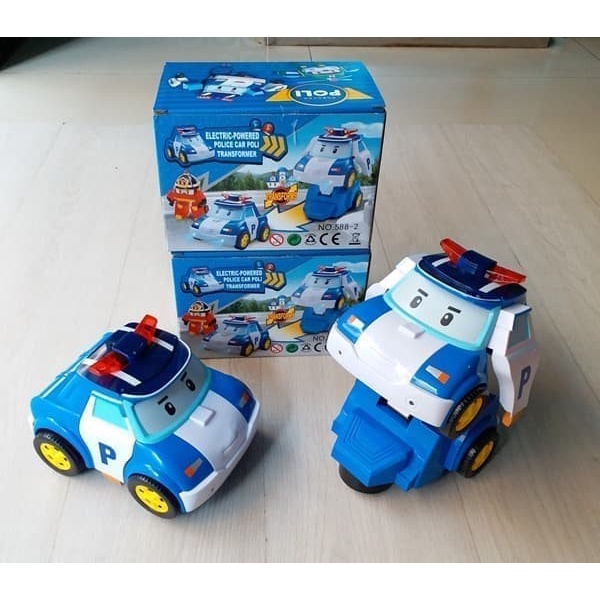 MAINAN POLI MOBIL ROBOT POLI CAR TRANSFORMER POLICE CAR NO.588-2