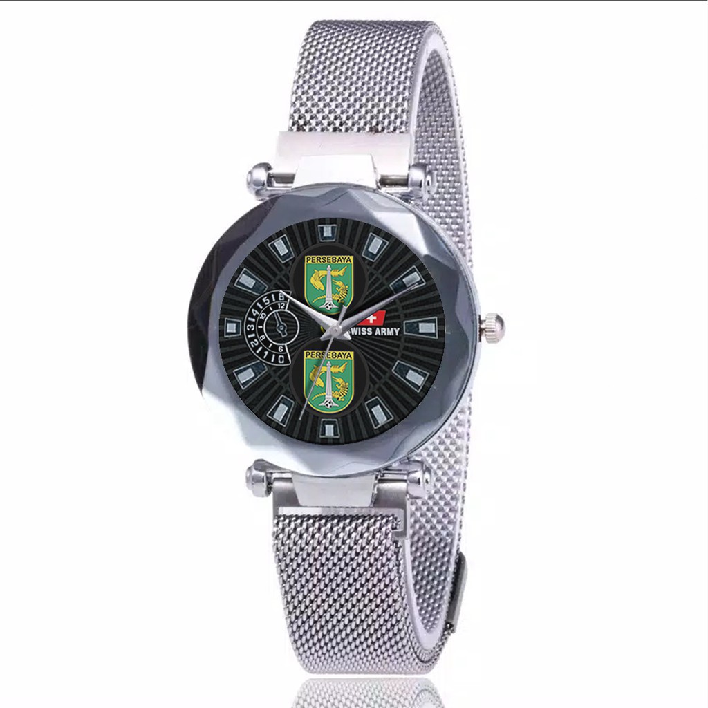 Jam Tangan Wanita Custom - PERSEBAYA Free Box &amp; Batre Cadangan