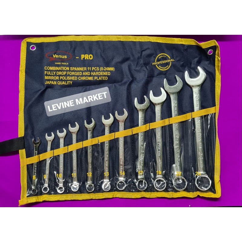 KUNCI RING PAS 11 PCS VENUS PRO ( 8 - 24 MM )