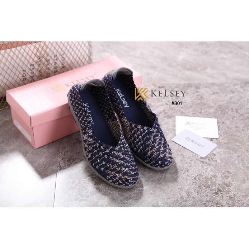 (GRATIS ALAS KAKI) NICOLE Sepatu Rajut Wanita Kelsey / Sepatu Flat Rajut Wanita MB01 Flats Shoes Rajut anyaman