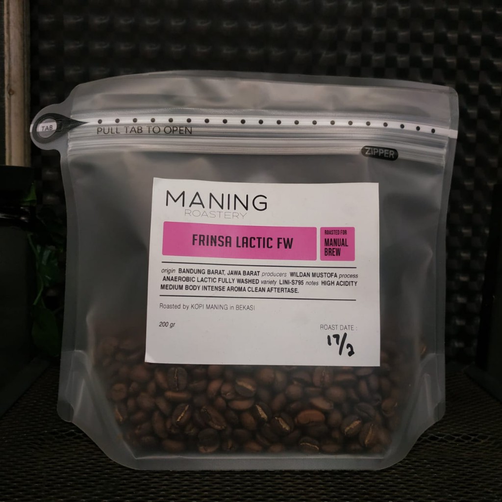 

Biji Kopi Arabika Frinsa Lactic FW 200 Gram Maning Roastery