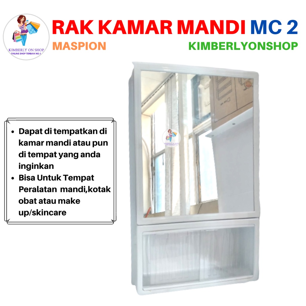 Rak Kamar Mandi Cermin Dinding Serbaguna Maspion MC 2