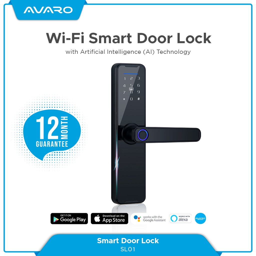 AVARO SL01 Smart Door Lock Handle RFID Fingerprint Password Waterproof