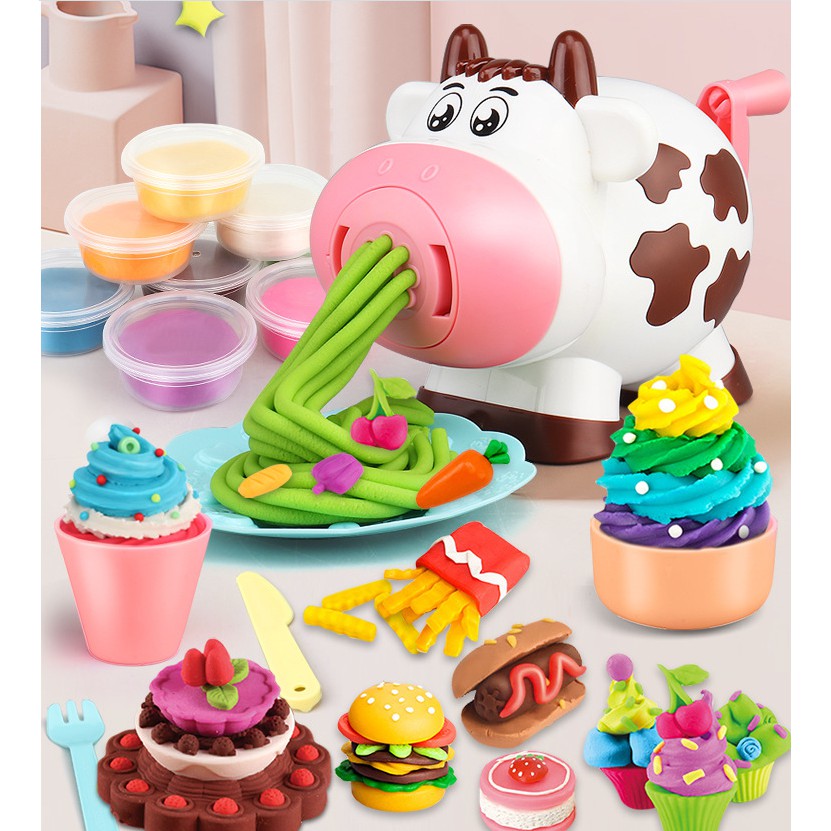 Dream Clay Mesin Plastisin Es Krim Mie Cow Sapi Mainan anak Tanah liat