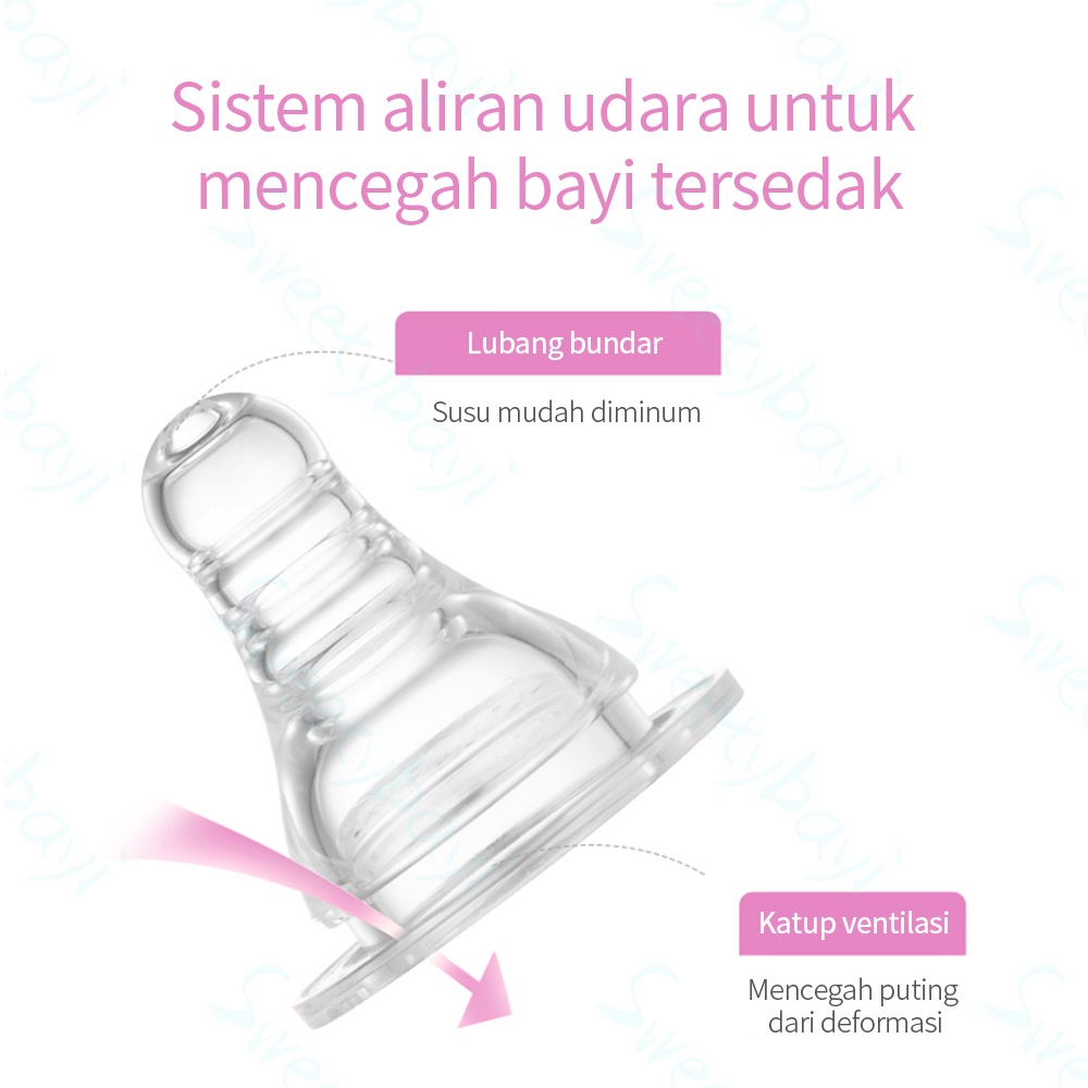 Sweetybayi Dot bayi slim neck Empeng nipple bayi silikon  BPA free