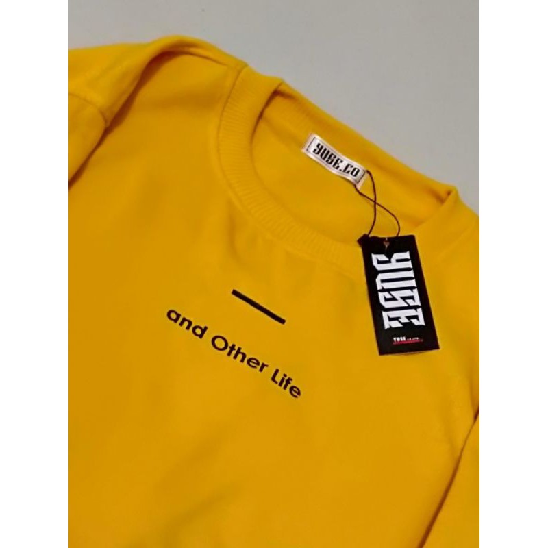 JAKET SWEATER CREWNECK YUSE YELLOW UNISEX PREMIUM