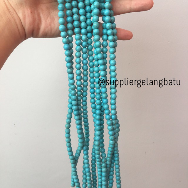 bahan soft blue pirus 8mm natural phyrus howlite serat emas gold akik biru phyrus bahan aksesoris