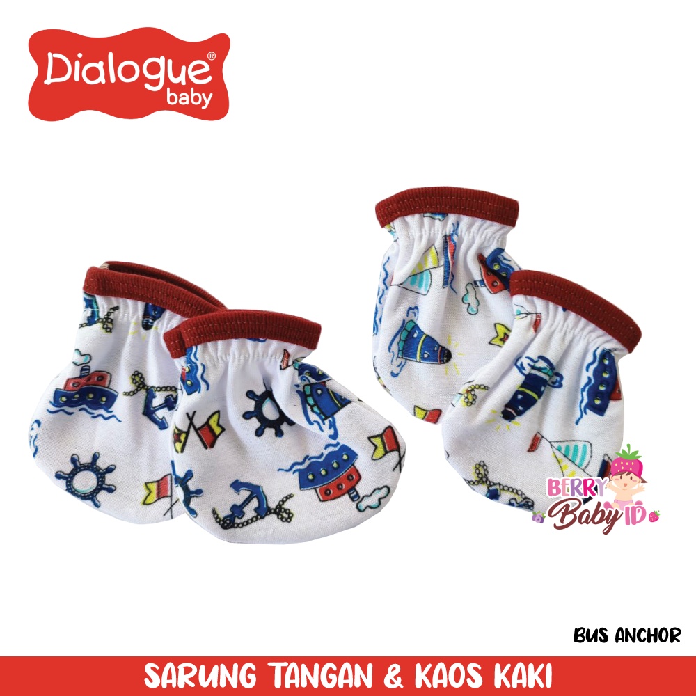 Dialogue Baby Paket 2-in-1 Sarung Tangan Kaos Kaki Bayi Mitten Booties Berry Mart