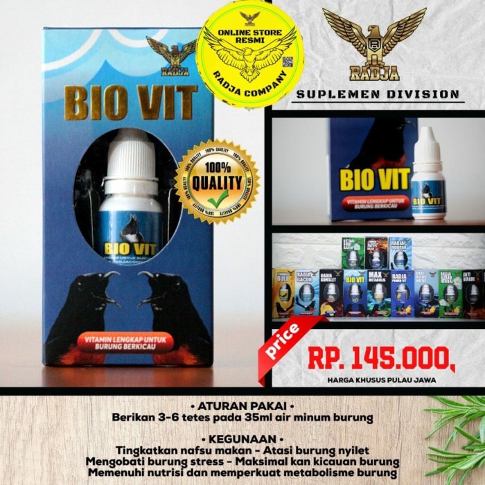 Vitamin Burung - Radja - Bio Vit Original Vitamin Harian Untuk Burung Berkicau