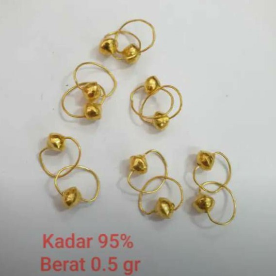 Anting bayi kenip pentol emas asli 950 24k 24 karat