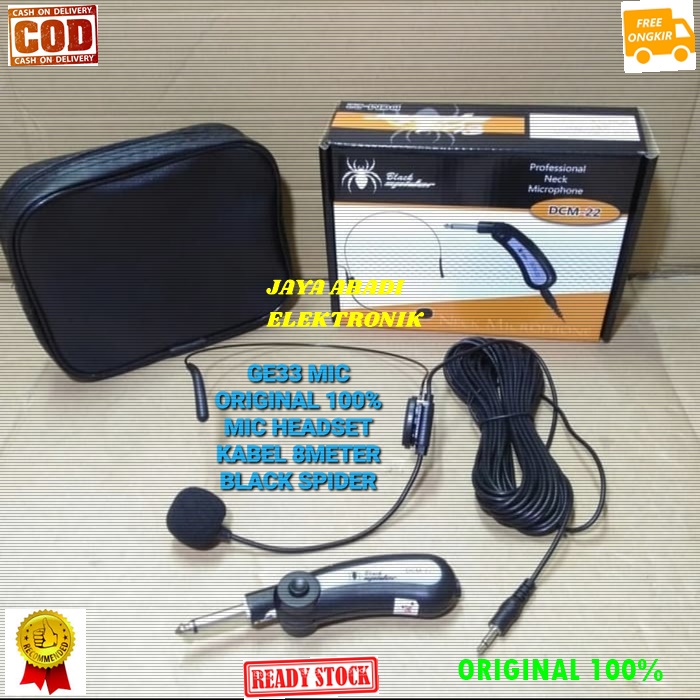original mic headset bando imam ceramah pidato Microphone mik kabel panjang mikropon cable