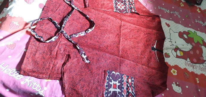 Batik Couple Keluarga Sania Ruffle Ori Ndoro Jowi Dnt Mega Mendung Merah