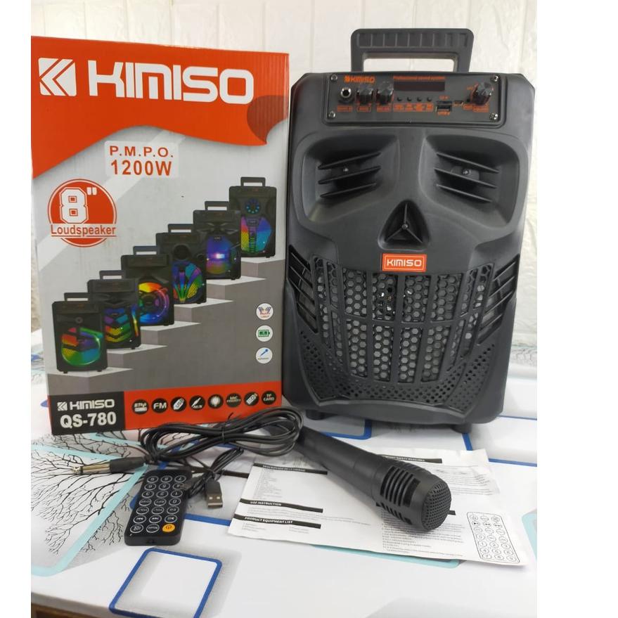 Stok terbatas.. Speaker Bluetooth Karaoke Kimiso QS 780 8 INC / Salon Aktif/Speaker Kimiso/Speaker