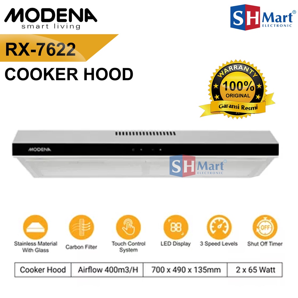 COOKER HOOD MODENA 70 CM RX 7622 RX7622 / SLIM HOOD RX-7622 GARANSI RESMI (MEDAN)