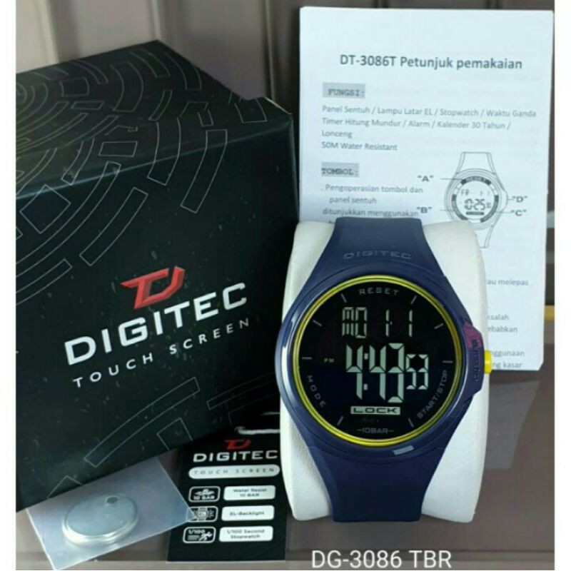 [ COD - ORIGINAL ] Jam pria DIGITEC DS 8086 // DG 3086 touch screen original tahan air