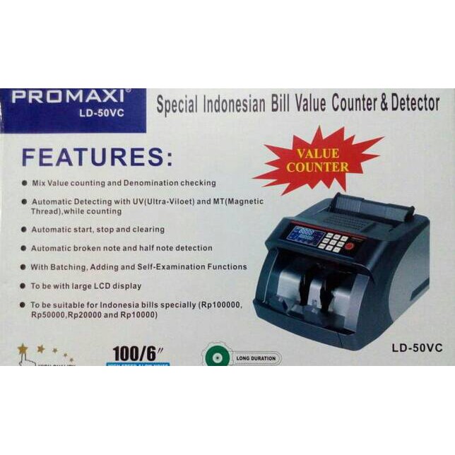 PROMAXI LD-50VC (COUNTING) - Mesin Hitung Uang / Bill Money Counter