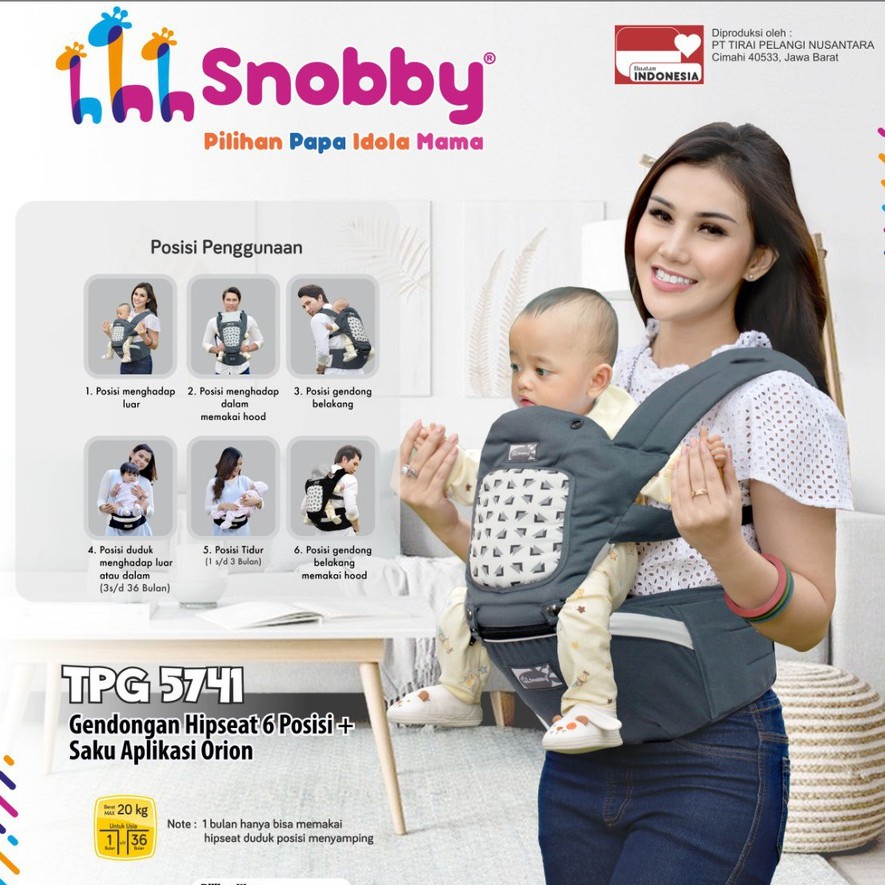 Snobby Gendongan Hipseat 6 Posisi TPG 5741 + sirkulasi aplikasi Orion Series