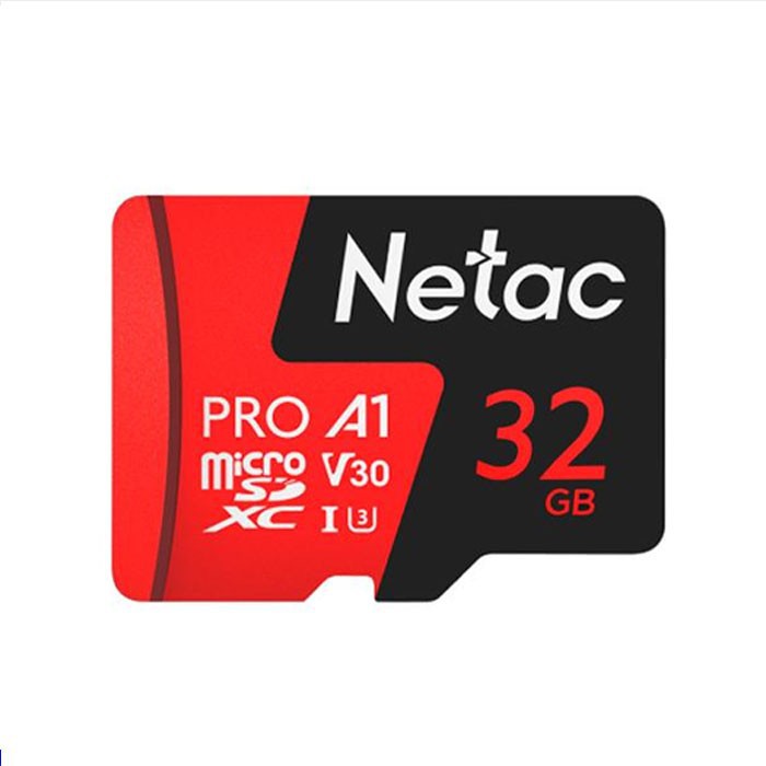 Netac MicroSD 32GB V30 A1 C10 - P500 Extreme Pro Read speed 90-100MBs