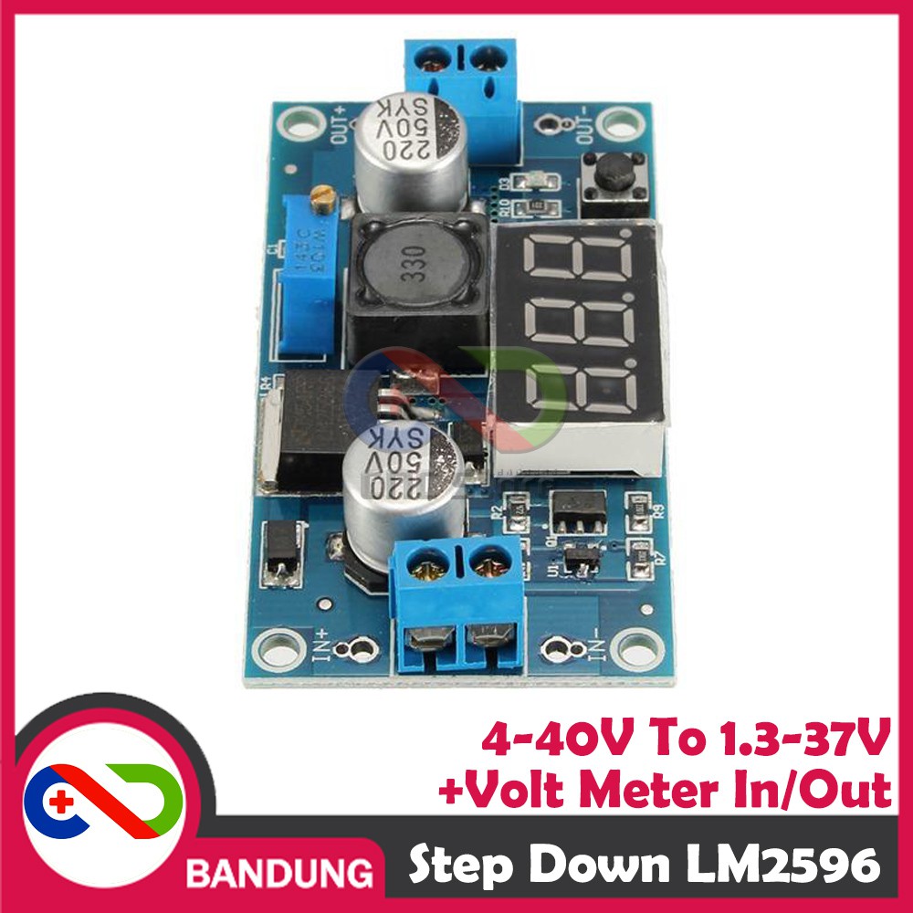 LM2596 DC-DC ADJUSTABLE STEP DOWN 4-40V to 1.3-37V LED VOLTMETER