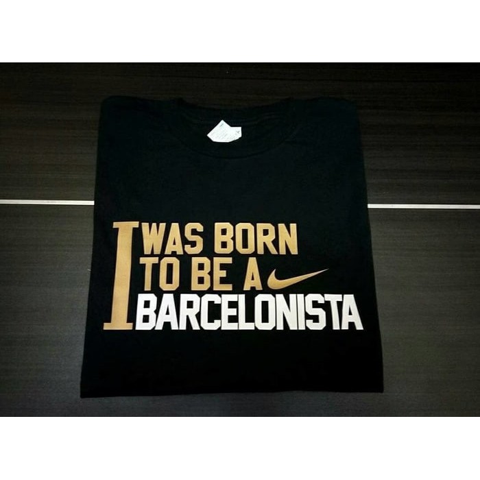 Kaos Tshirt Baju Combed 30S Distro I Was Born To Be A Barcelonista