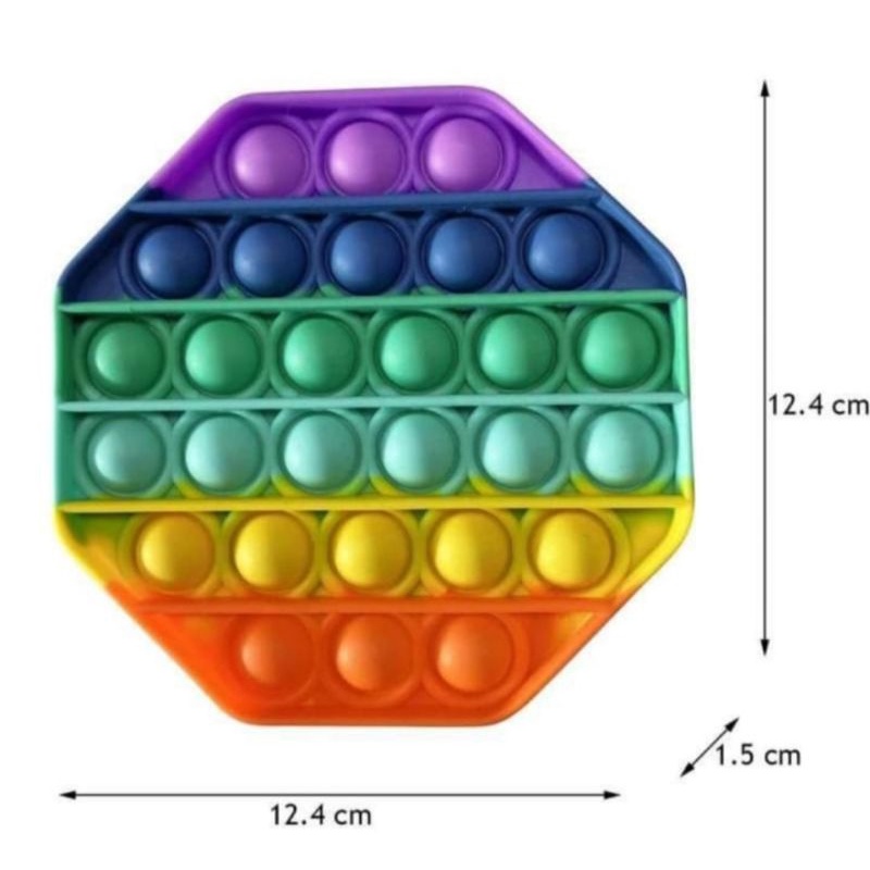POP IT FIDGET TOY RAINBOW | PUSH POP BUBBLE FIDGET | MAINAN ANAK POP IT KARAKTER | POP IT POLOS-4