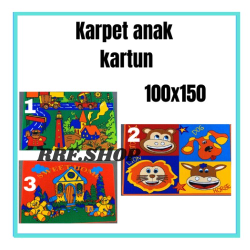 Karpet anak kartun / Bahan nylon ukuran 100x150 / karpet anak anak