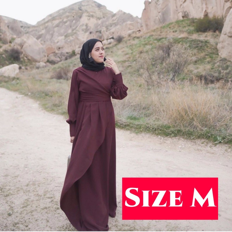 SIAP KIRIM Cappa Dress Herways Redwine M