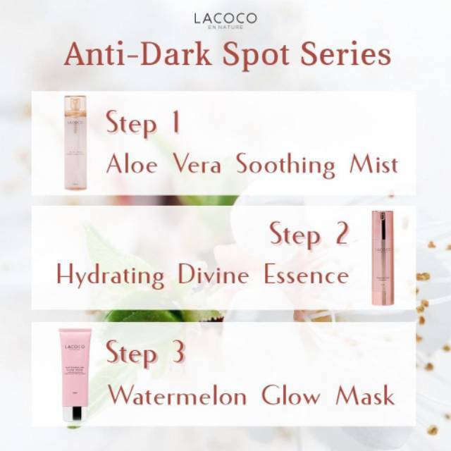 LACOCO ANTI DARK SPOT SERIES (AV MIST, HDE, WATERMELON GLOW MASK)